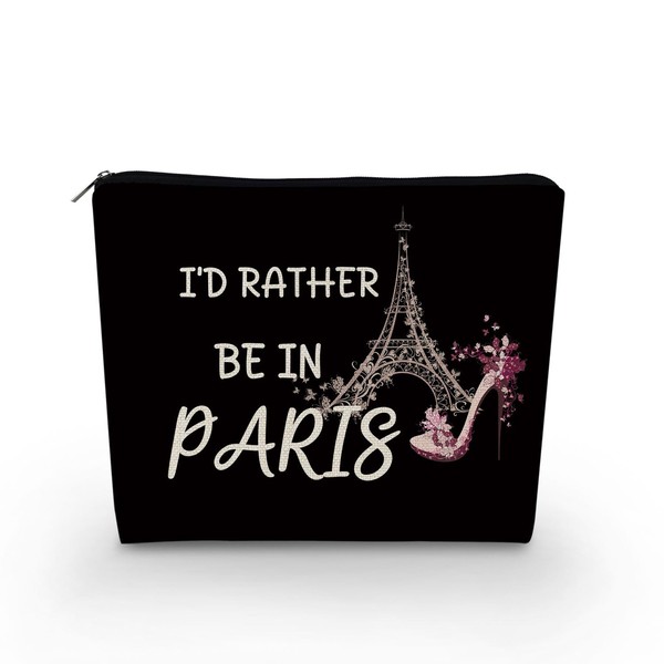 YULUENZE Funny Eiffel Tower Make Up Bag France Paris Travel