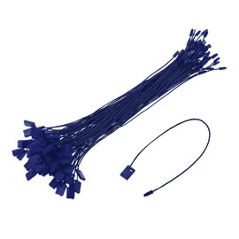 sourcing map 140Pcs Nylon Hang Tag String 6.7Inch Snap Lock Pins Loop Price Tag Fastener Plastic Tags Ties Tag Tags for Clothes String Tags Tags with String Dark Blue