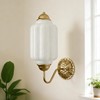 HYDELITE Vintage Gold Milk Glass Wall Sconce with White Pumpkin