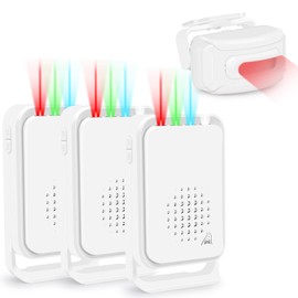 Greencycle Motion Detectors for Outside, Motion Detectors Outdoors, Driveway Motion Sensor Alarm Waterproof, Motion Sensor Alert System Weatherproof Protect Outdoor Indoor Property, 3Alarms 1Sensor