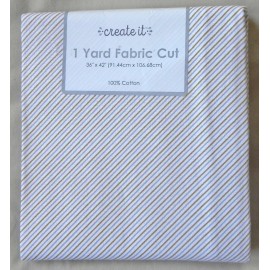 Create It Holiday "1 Yard Fabric Cut" by Create It, Gold & Silver Stripes, 100% Cotton New