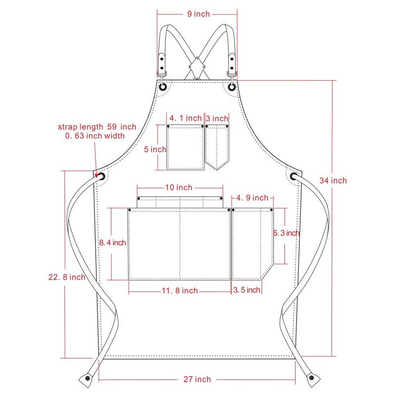 Jeanerlor Cotton Canvas Stylist Apron With Pockets Water-Resistant Tool Aprons