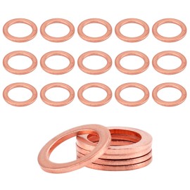 20 PCS Oil Drain Plug Gasket, 14mm Copper Oil Drain Plug Washer Replace OEM 007603-014106, Universal Crush Washer Seals, Car Accessories for Most Vehicles