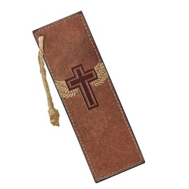 FOR U DESIGNS Brown Cross Bookmark Kit 2 Piece Leather Religious Bookmarks for Book Lovers Asethetic Book Marks for Bibles Reading Women Teachers Students