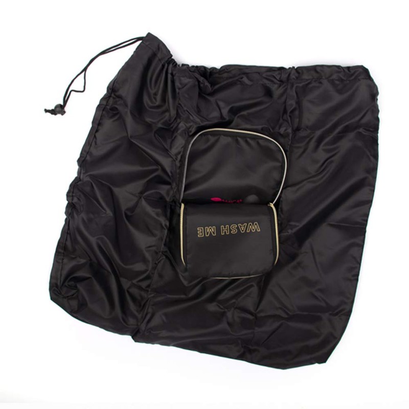 MIAMICA Black and Gold inchesWash Meinches Travel Expandable Laundry Bag,