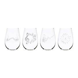 Musical notes stemless wine glass (set of 4)