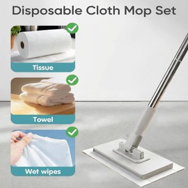 Snap Grip Mini Mop - No Wash Lazy Sweeper Mops, Zero Touch Disposable Dust Mop (Mini Mop)