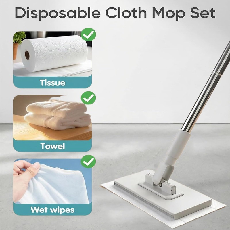 Snap Grip Mini Mop - No Wash Lazy Sweeper Mops,