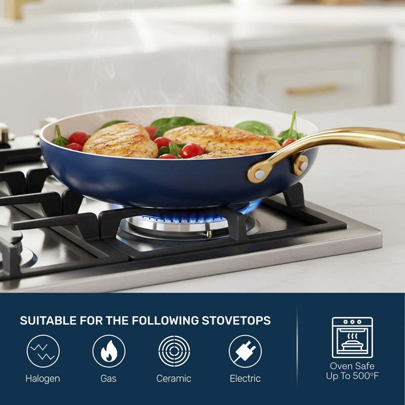 Gotham Steel 12 Pc Ceramic Cookware Set Nonstick, Ceramic Pots