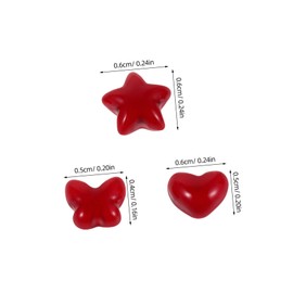 SAFIGLE 60pcs Nail Art Charms Star Heart for DIY Manicure Elegant Red Resin Decorations for Weddings Parties Valentines Day
