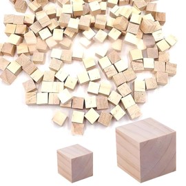 Small Wooden Cubes 300 PCS Wood Square Blocks 10mm/ 20mm Wood Cubes for DIY Handmade Decoration Woodcrafts