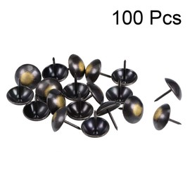 sourcing map Upholstery Nails Tacks 19mm Head Dia 21mm Length Retro Round Thumb Push Pins for Furniture Sofa Headboards, 100 Pcs