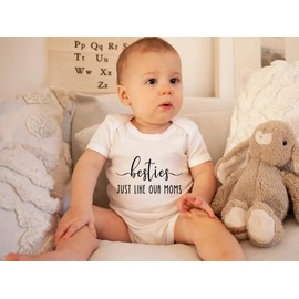 Viuluti Besties Just Like Our Moms Baby Onesie Funny Cute Infant Creeper One-piece Bodysuit Romper Outfit Mommy Onesie