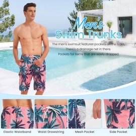 Srnede Mens Swim Trunks Swim Shorts Swimwear Bathing Suits Quick Dry with Mesh Lining