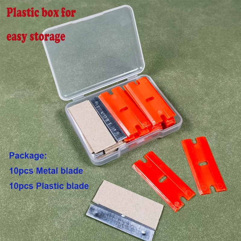 KILIGEN Professional Glass Cleaning Tools Pocket Scraper with 10 Pcs