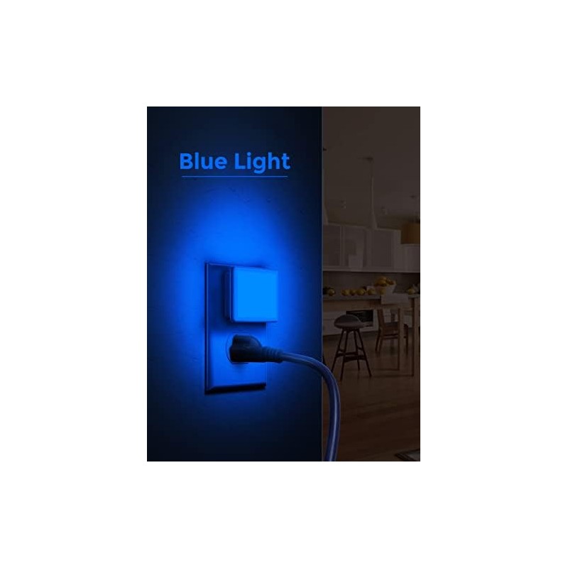 L LOHAS LED Blue Night Lights Plug into Wall 2-Pack,