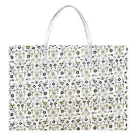 Hitoto Yamamoto Shoten Hard Cloth Tote Bag, Small Flower Chisel Con [702B-T], Made in Japan, Japanese Pattern, Inbound Souvenir