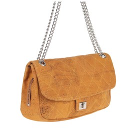 Q-Sub Bags, Cork Handbags, Shoulder Bags, 5th Avenue in 3 Different Colours, 100% Vegan, lemon, Modern