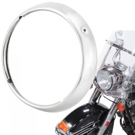 Cyreedom 7'' Black Headlight Trim Ring Headlight Bezel Motorcycle Headlamp Ring Cover fit for Harley Road King Touring Electra Street Glide FLHT FLHR (Chrome)