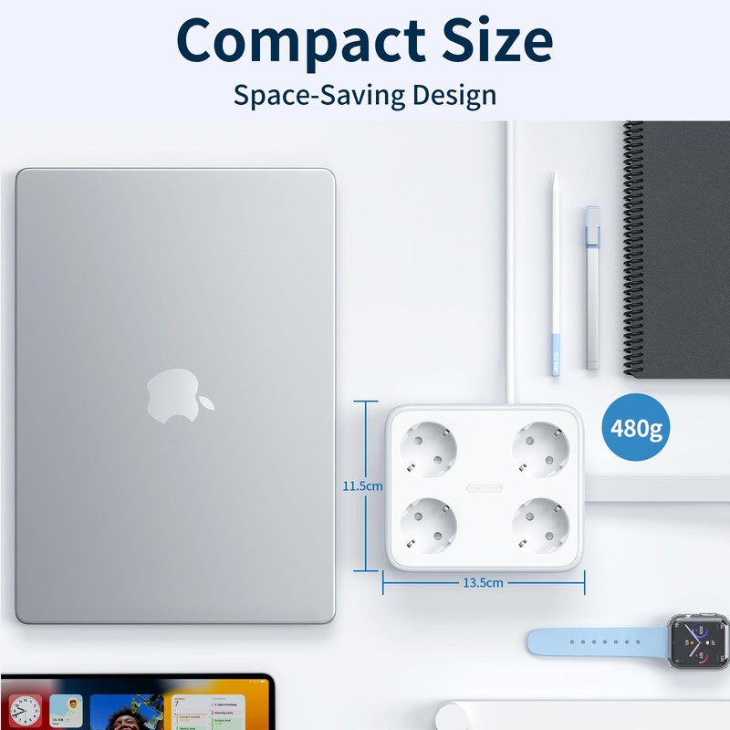 4-Way Power Strip USB C 45 W NTONPOWER 2500 W