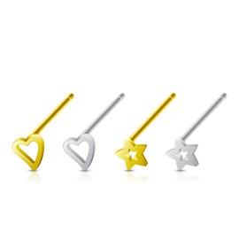 Unbranded 4 Pcs Value Pack of Assorted .925 Sterling Silver Gold IP 3mm Bendable Nose Ring