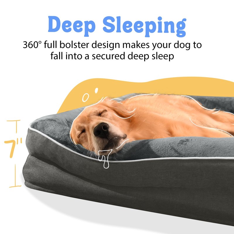 Washable Orthopedic Large Dog Bed - Removable Orthopedic Foam Dogs