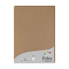 Clairefontaine - Ref 29205C - Kraft Paper (Pack of 25 Sheets) - A4 (210 x 297mm) in Size, 210gsm Kraft Paper, Acid Free, Printer Compatible - Natural Kraft Colour