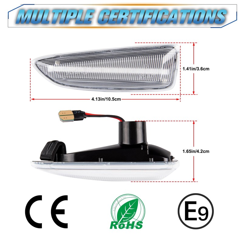 POPMOTORZ 2 x LED Side Indicators for Vauxhall Astra J