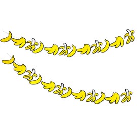 2pcs Banana Party Banner Yellow Banana Garland Twotti Frutti Banners Decor Tropical Fruit Party Supplies for Birthday Baby Shower