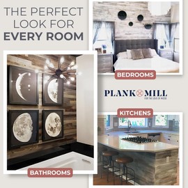 Epic Artifactory Plank and Mill - Reclaimed Barn Wood Wall Panels - Simple Peel and Stick Planks for Accent Walls, Kitchens, and Other Projects - 10 Square Feet of 5" Wide: Whitewashed Barn Wood