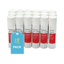 1InTheOffice Clear Glue Stick for Kids, Glue Sticks, All Purpose School Glue Sticks, Washable Glue Sticks, Clear Stick Glue .28 oz, (18/Pack)