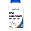 Nutricost Zinc Gluconate 240 Vegetarian Capsules (50mg) - Gluten Free