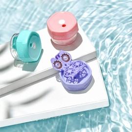 Cute Contact Lens Case, 2 Pack Cartoon Portable Fashion Glasses Travel Storage Box, Manually Contact Lens Washer Container and Tool Tweezers Kit(Pink & Green)