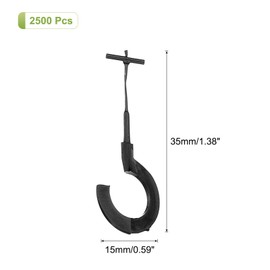 sourcing map 2500 Pcs J Hook Fasteners, 15mm Black Tagging Gun Refill Fasteners Standard Tagging Barb Fasteners Plastic for Clothing Hanging Fine Stitch Price Refills Tag Label