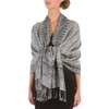 Sakkas Border Pattern Layered Reversible Woven Pashmina Shawl Scarf Wrap