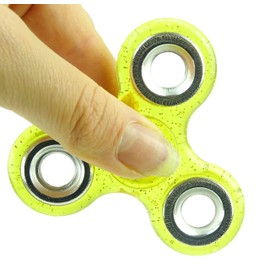 Christmas Concepts® - Exclusive Glitter Fidget Hand Spinner - Stress Reducer, Stress Relief, Autism - YELLOW