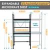 DOLALIKE Expandable Microwave Rack, Countertop Kitchen Utensils Tableware Storage, Carbon