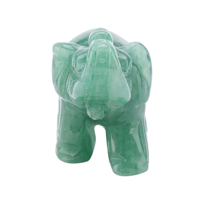 2inch Natural Jade Carved Elephant Crystal Figurine Home Decoration Furnishing