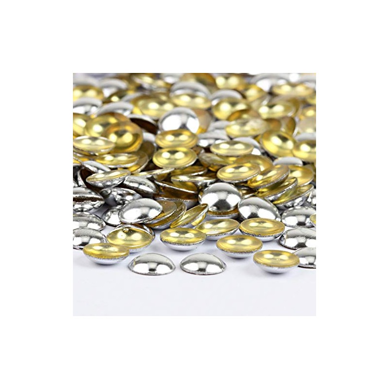 Beadsland Dome Studs Hotfix in Size 6mm,1/3 Round Flat Back