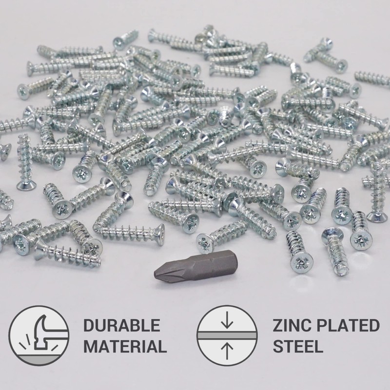 SKIR'CO (Pack of 100) Zinc Plated Euro Screws 5.0 x