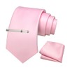 RBOCOTT Blush Pink Tie and Pocket Square Necktie Tie Clip
