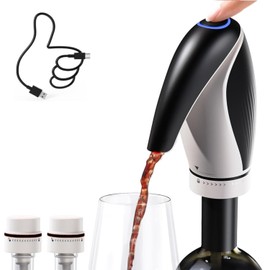 Electric Wine Decanter, CorporateGiftPro Electric Wine Aerator, Wine Pourer and Wine Gifts for Wine Lovers (BlackWhite)