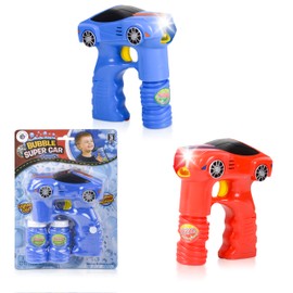 Sports Car Bubble Blaster with LED Lights, Sound, 2 Bubble Solution Refillable Bottles – Forest & Twelfth Electric Bubble Guns for Toddlers, Light Up Bubble Blower for Indoor/Outdoor Fun (Sports Car)