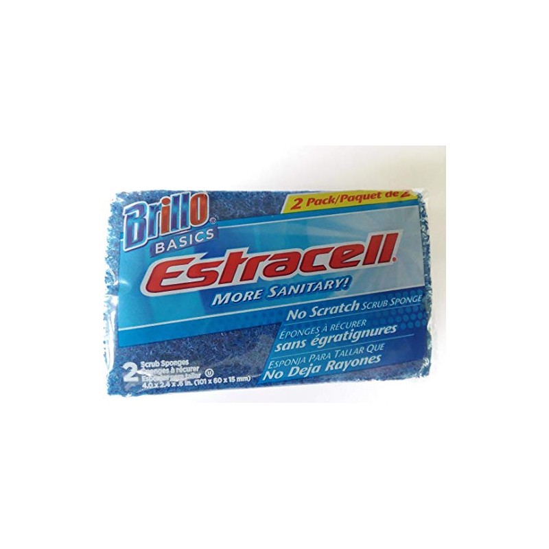Brillo, Basics Estracell No Scratch Scrub Sponges, 2 Count