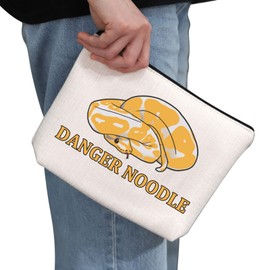 Ball Python Snake Lover Gift Danger Noodle Makeup Bag Snake Lady Cosmetic Bag Snake Mom Gift Snake Owner Gift Reptile Animal Lover Travel Bag (Danger Noodle)