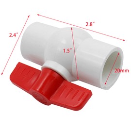 Coshar PVC Ball Valve 1/2" Slip PVC Ball Valve With Turn Handle Water Shut Off Valves for Water Project Control,Swimming Pool,Irrigation System(10Pcs,1/2")