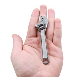 HATOOLHA Mini Adjustable Spanner, 4" Small Steel Spanner Jaw Wrench Hand Wrench Tools for Industry and Auto Repair (Silver)