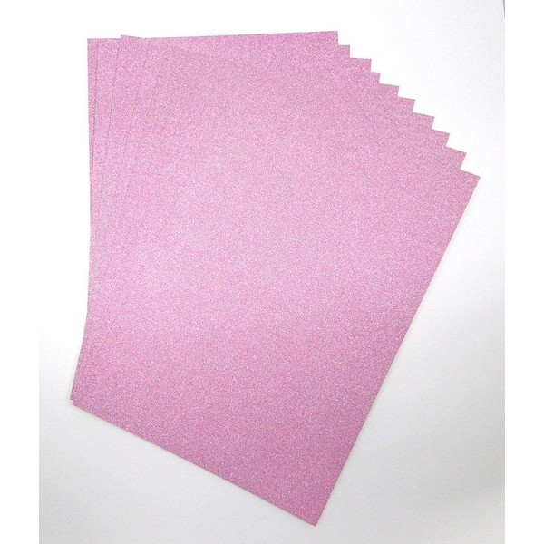 A4 Light Pink Glitter Card Glitter Paper Non Shed Sparkle Craft Sheets Sparkle Card 250gsm Bling Crafting Card Glitter Cardstock Acid Free Card Making Scrapbooking Arts Crafts (Light Pink - 10 Sheets)