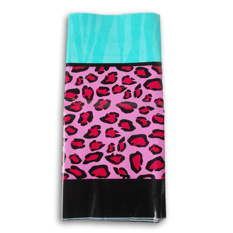 Craft Supply Pink Leopard Tablecover- Teal Animal Print Table Cover