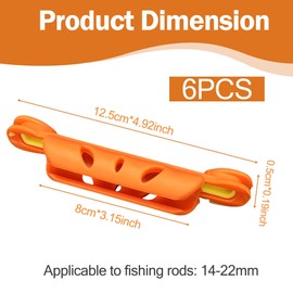 TUYOBG Tri-Colour Fish Rod Winder 6 Pieces Fishing Rope Winding Board & Fishing Winding Plates Clip Set - Fishing Coiling Plate Clip for Fishing Line, Robust Fishing Accessories with Clamp Fishing Rod